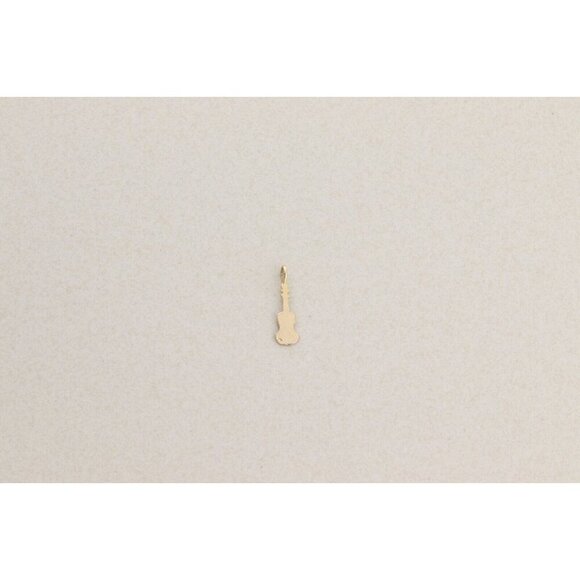 Pendant Only 14k Yellow Gold Guitar Pendant 7/8" x 1/4" - Picture 6 of 6